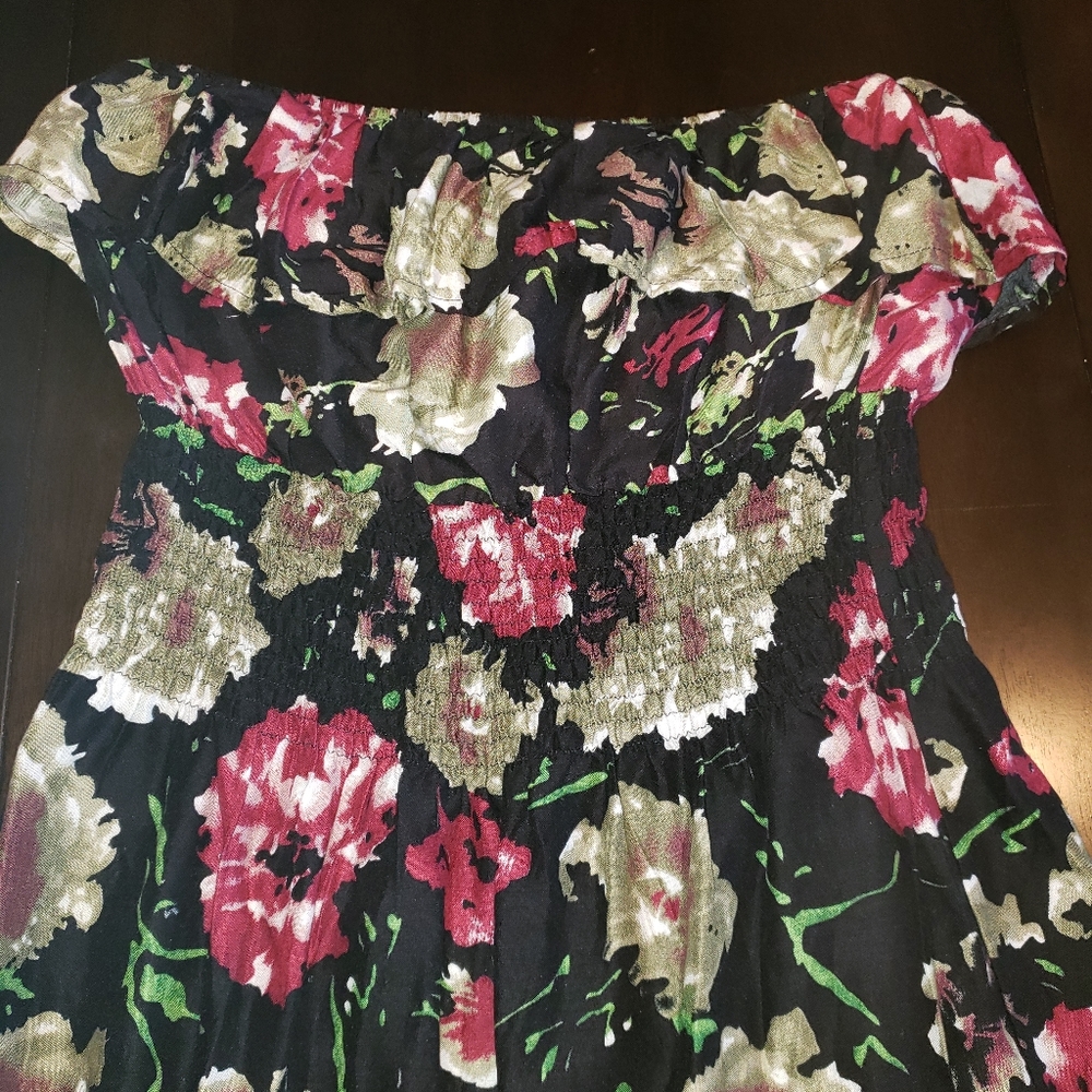 579 Mutli Colored Strapless Dress - Picture 2 of 4